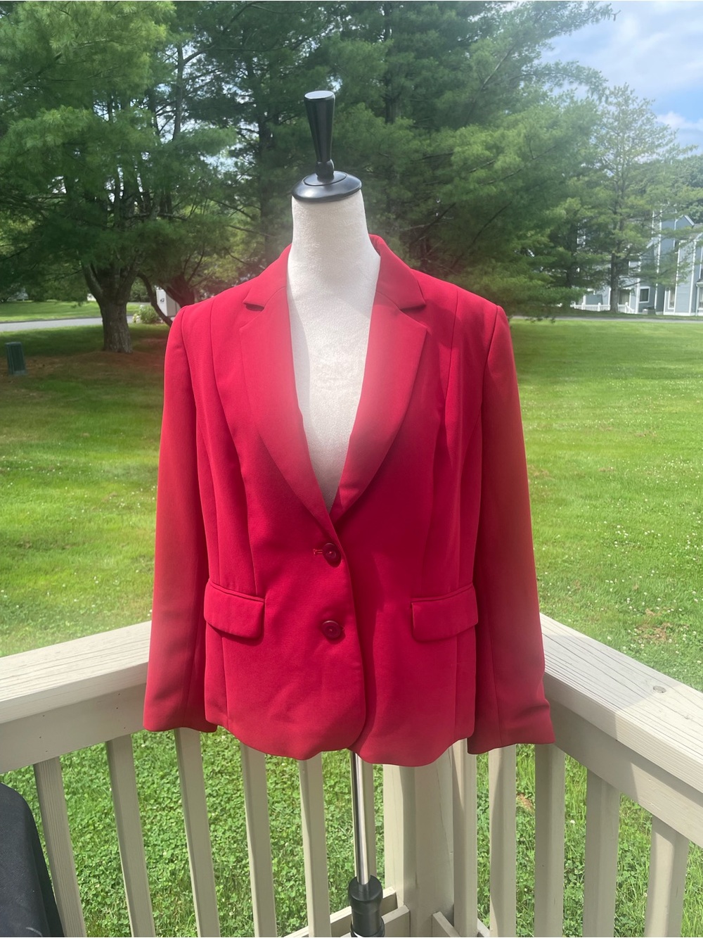Women's Classic Red Two-Button Blazer